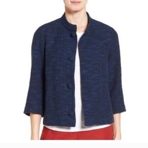 Eileen Fisher Petie Rhythmic Woven Cotton Slub Jacket